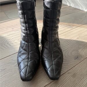 Napoleoni Black Quilted Ankle Booties